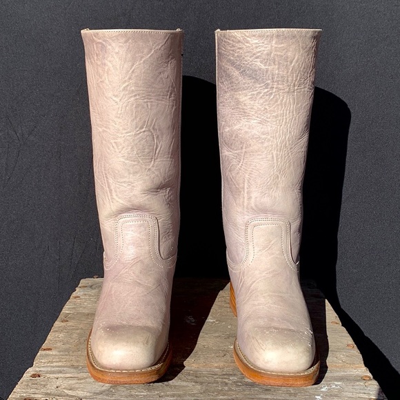 FRYE Campus 14L Rare Gray Purple Tall Western Motorcycle Moto Boots Size 10 - Picture 7 of 11